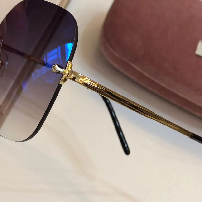 Frauen Lens Brille light Brown purple light Fashion Shades Luxus So Promi Gold amp; Marke Sonnenbrille Uv400 navy Randlose Designer Yellow Light Sams Gray dark Weibliche Blue Gradient X10fxUw