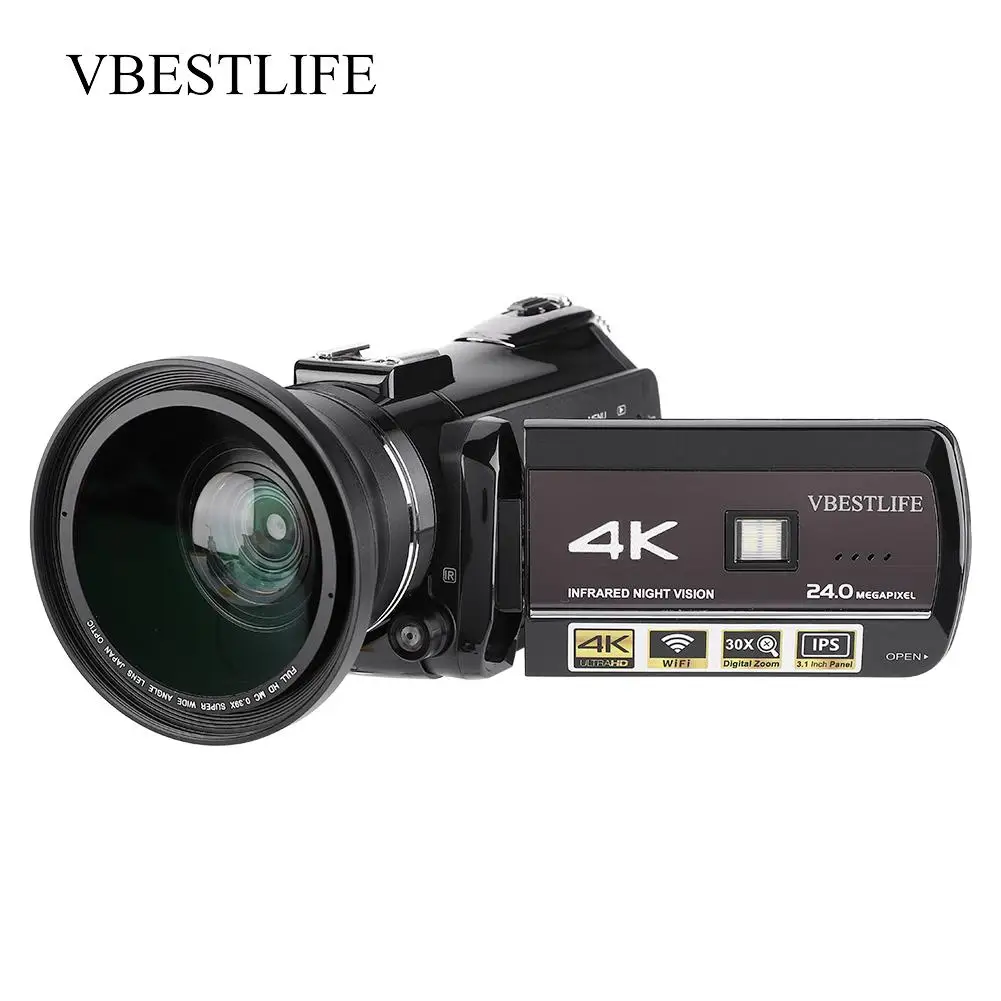 

VBESTLIFE AC3-IPS 4K UHD WiFi 30X Digital Zoom 3.1inch Touch Screen DV Camera Camcorder 2019
