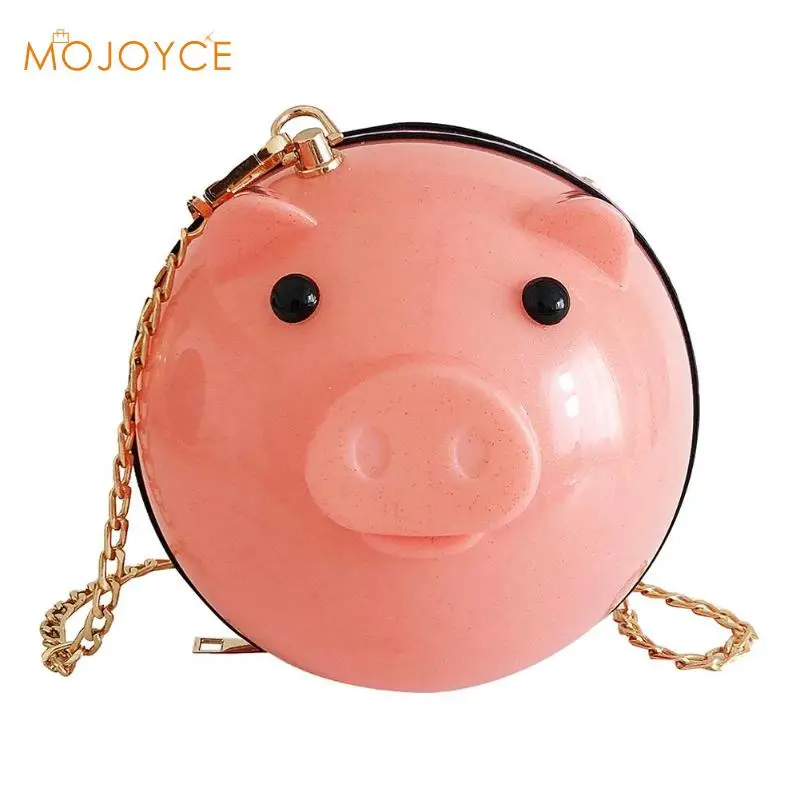 

Korean Fashion Women Small Pig Round Bag Chain Female Shoulder Messenger Crossbody Bags Party Coin Purse Bolsa Femimina 2019