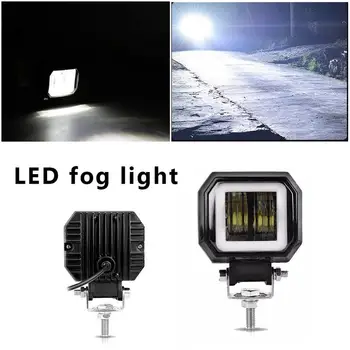 

Motorcycle Waterproof Fog Light 20W Square LED Angel Eyes Light Bar With Aperture Moto Off-road Vehicle Boat LED Work Light