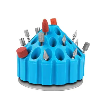 

Electric Grinding Drill Bit Storage Box Multi-holes Case Stand Hard Plastic 360 degrees Tool Organizer Box