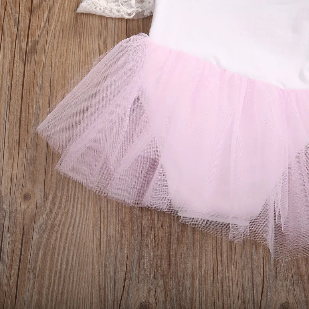 Pudcoco/Одежда для девочек; розовый комбинезон для новорожденных девочек; вечерние кружевные платья-пачки; платье одежда наряд От 0 до 3 лет