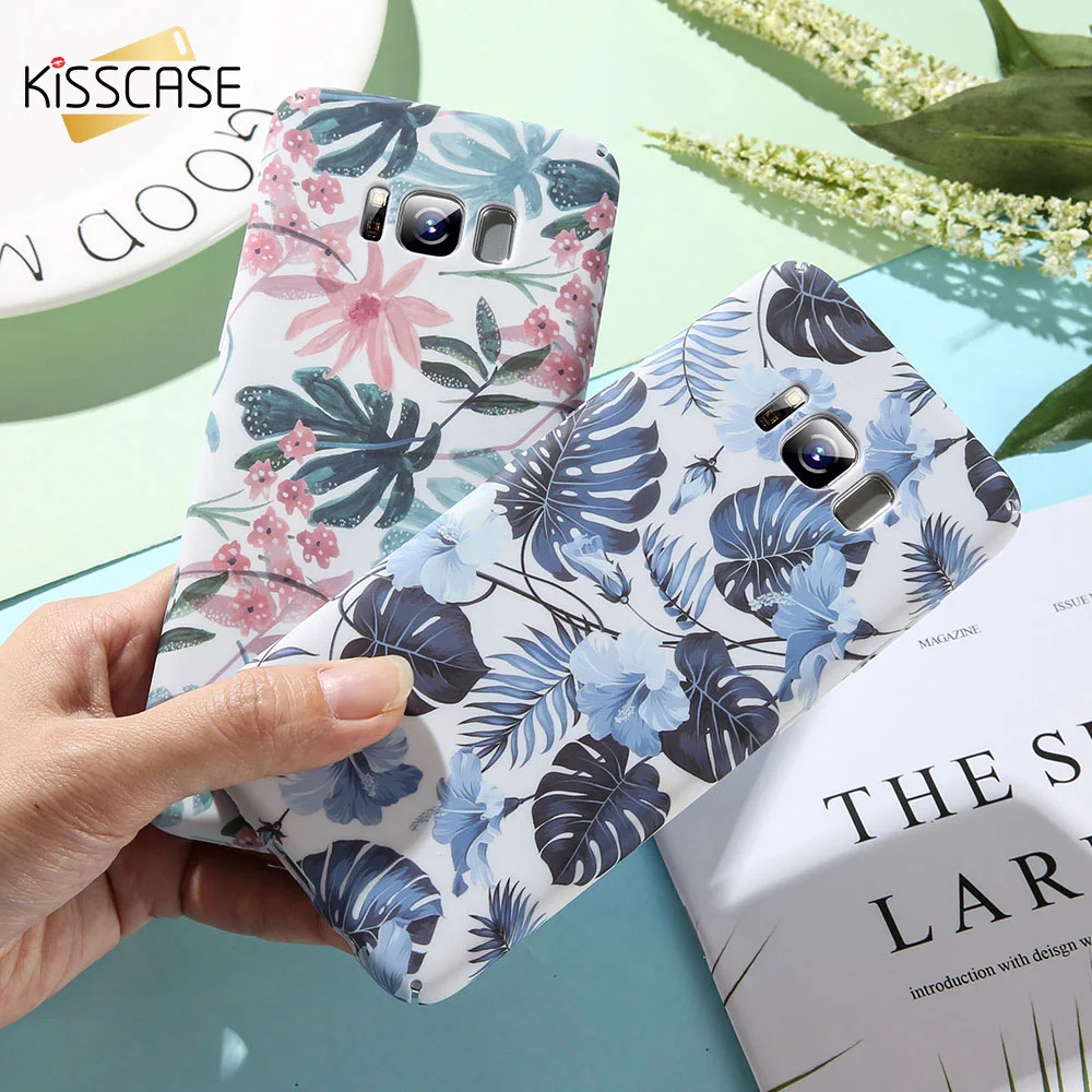 KISSCASE чехол для телефона samsung Galaxy S10 S9 S8 плюс S7 край Фламинго цветок жесткая задняя