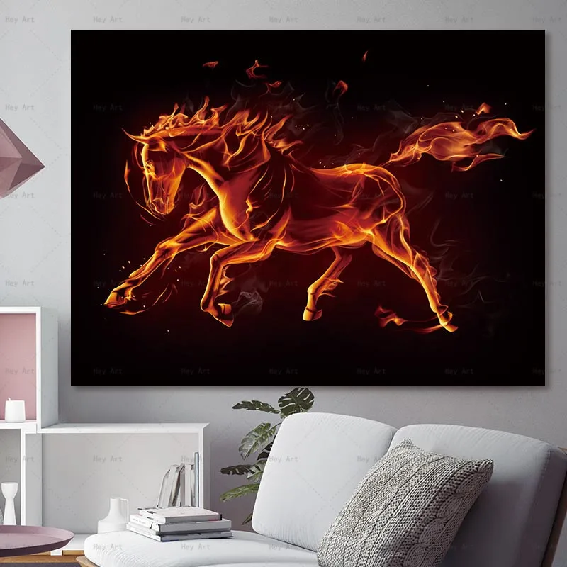 Animal Canvas Painting Poster Art Print Horse Paintings on Canvas Decoration Pictures Artwork for Walls Living Room Unframed