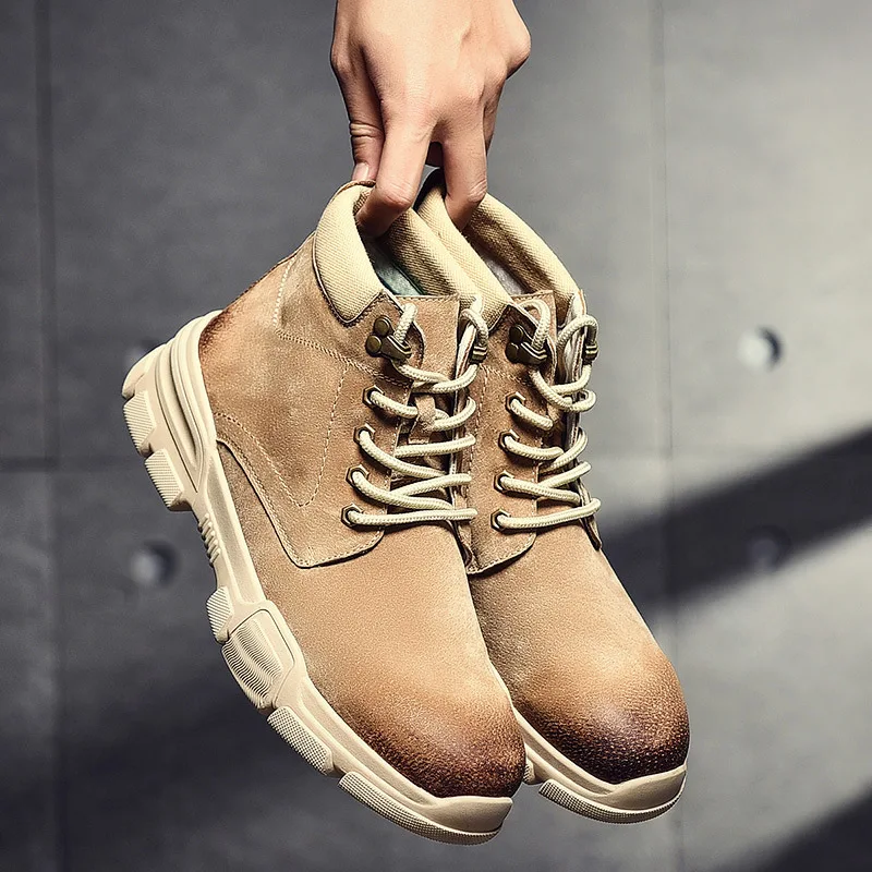Chaussures with jaune Fur Lacets Décontracté black Cheville Loisirs noir Chelsea Solide Bottes De Britannique Rond Moto Faible sand Bout Mode Hommes Sand Vintage With Fur Fur Bottines À Style 3j4ARL5