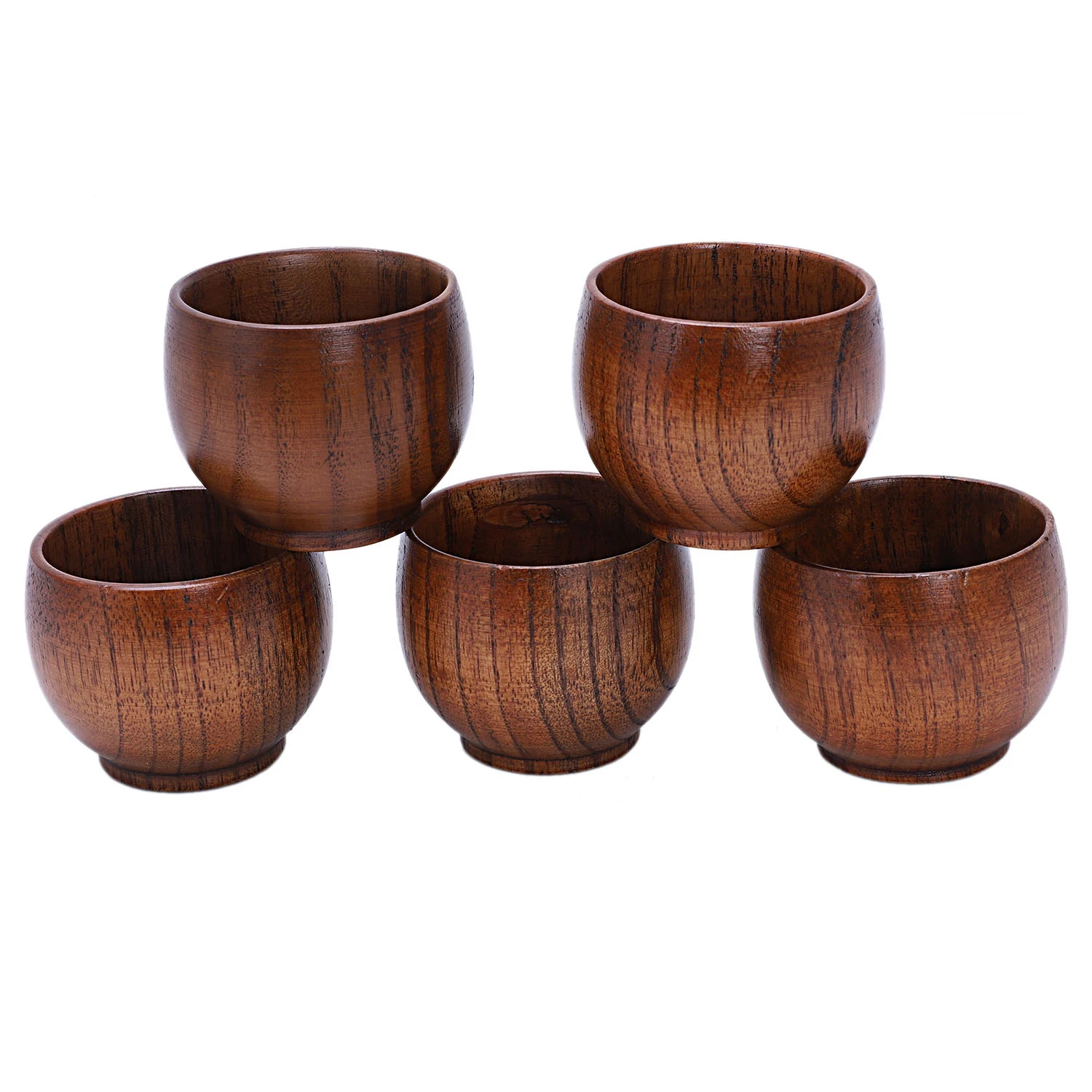 5pcs creative tea set small wooden cup with natural wood wine cup