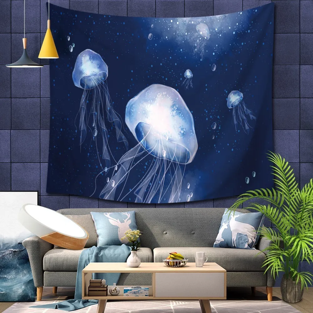 Dream Jellyfish гобелен настенный подвесной платок богемное украшение полиэфирное