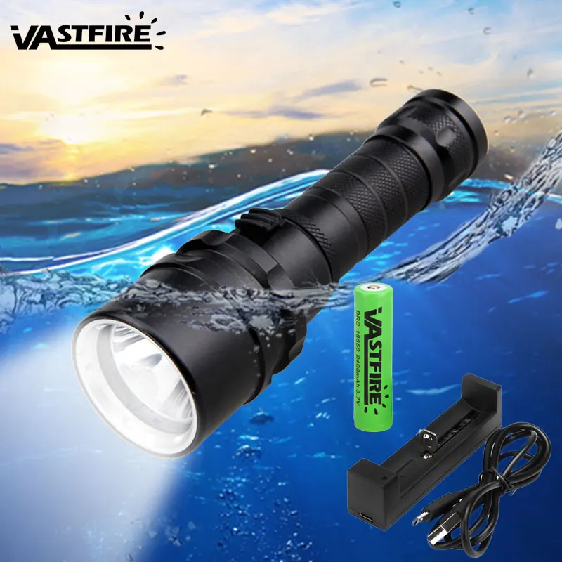 Фонарик для подводного плавания XM L T6 100 лм водостойкий 18650 м|Фонарики и