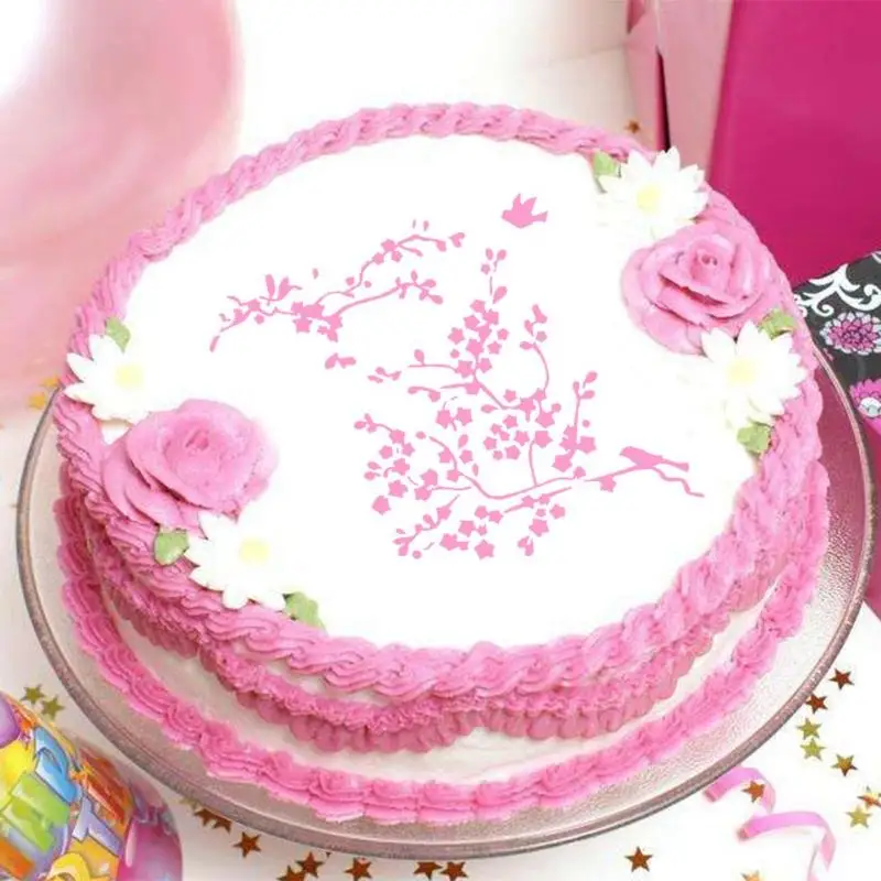 

Plastic Cake Stencils Flower Spray Mold Birthday Cake Mould DIY Fondant Template Bakery Tool 130*130mm/5.12x5.12 in