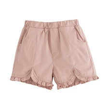 Новые летние хлопковые шорты с оборками для маленьких девочек, Короткие повседневные детские шорты с карманами для детей 1, 2, 3, 4, 5, 6, 7, 8 лет