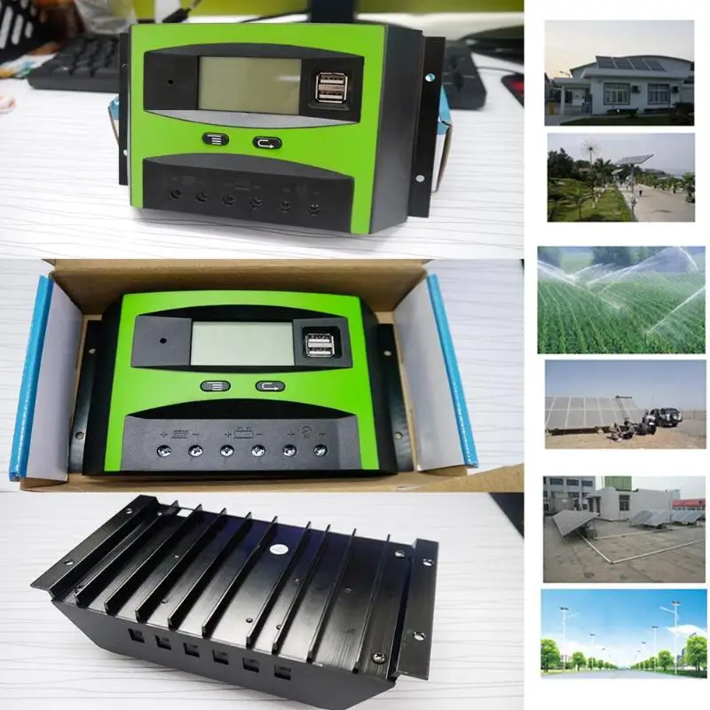 

30A 12V/24V LCD Display PWM Solar Panel Charge Controller Regulator With Dual USB Output Solar Controllers Electrical Equipment