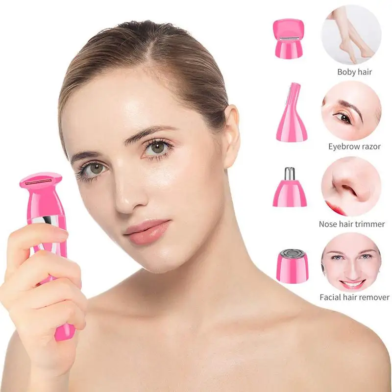 Mini Portable Hair remover/Painless Facial Hair Removal/Rechargeable Nose&Eyebrow Bikini Trimmer/Electric Shaver with Built-in