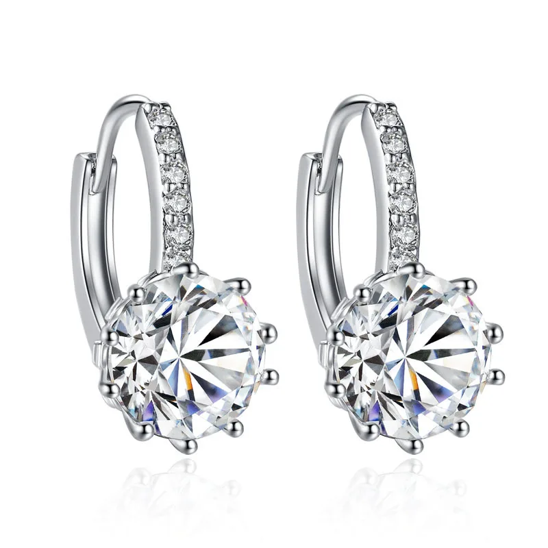 

Silikolove 1pair Korean Fashion Jewelry Zircon Earrings Multicolor Blue Danube Dangle Earrings Pendientes
