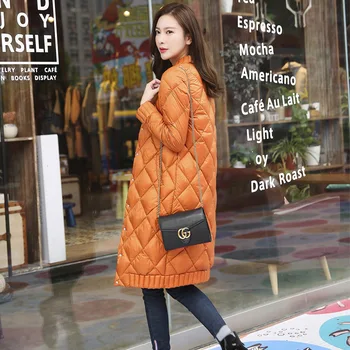 

Spring Winter Women Ultra Light Down Long Jacket Casual Female Portable duck feather Coat Jackets Lightweight Parkas