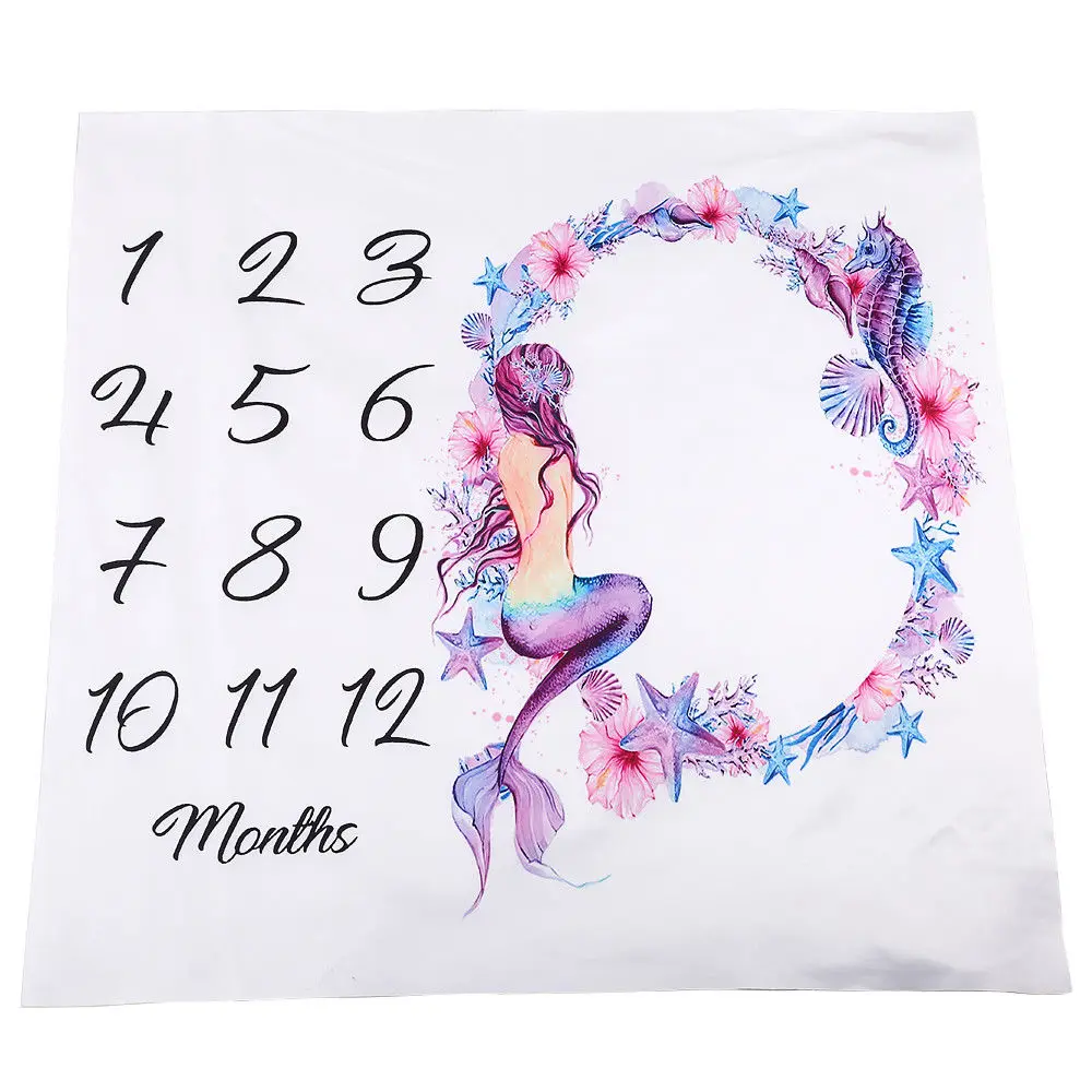 

Home Decor Unisex Floral Soft Cotton Blanket Milestone Photography Photo Shoots