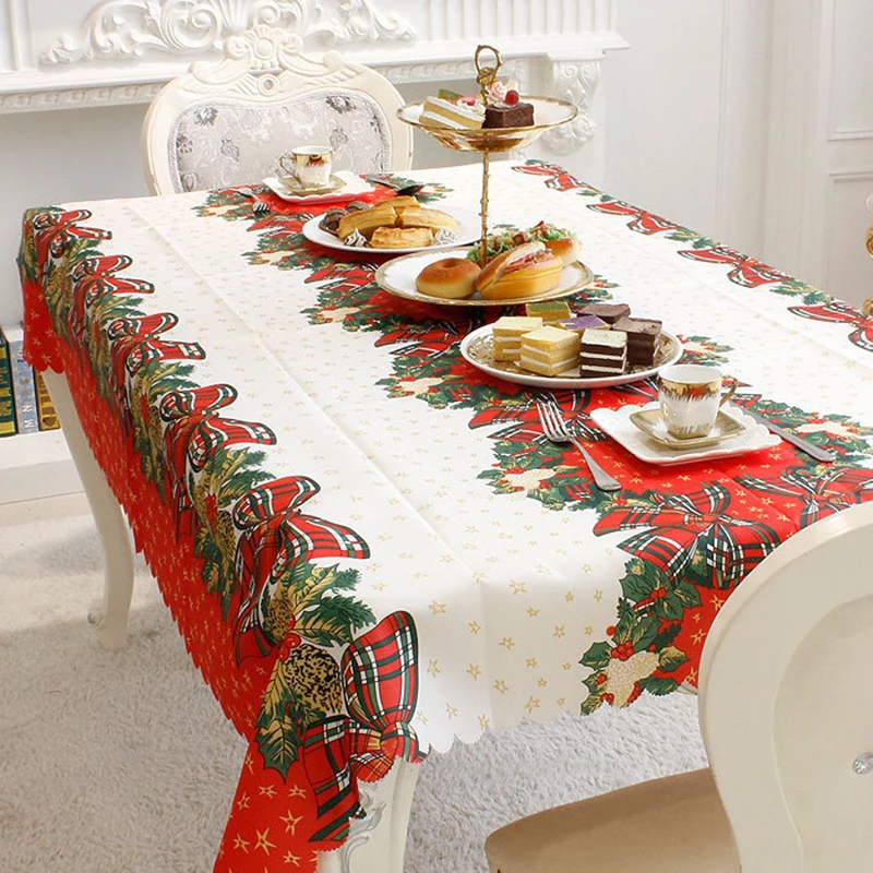 Рождественская скатерть для дома, отеля, банкета, обеденного стола, скатерть, украшение для рождественской вечеринки, текстиль, подарки, 5 узоров, 180x150 см