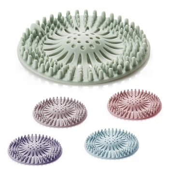 

5 Pack Hair Catcher Hair Stopper Shower Drain Covers for Bathroom Bathtub and Kitchen Rubber Sink Strainer Silicone Filter