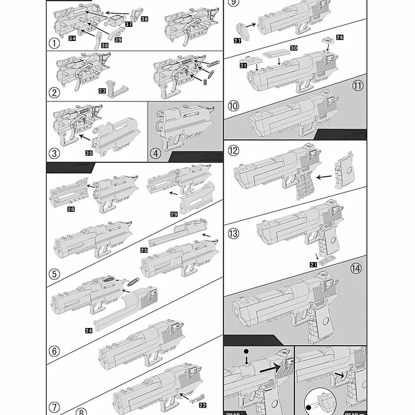 1:1 Моделирование игрушки пистолет Модель Строительные блоки собранная игрушка пистолет руки-на Развивающая игрушка пустыня модель орла bility 45 шт