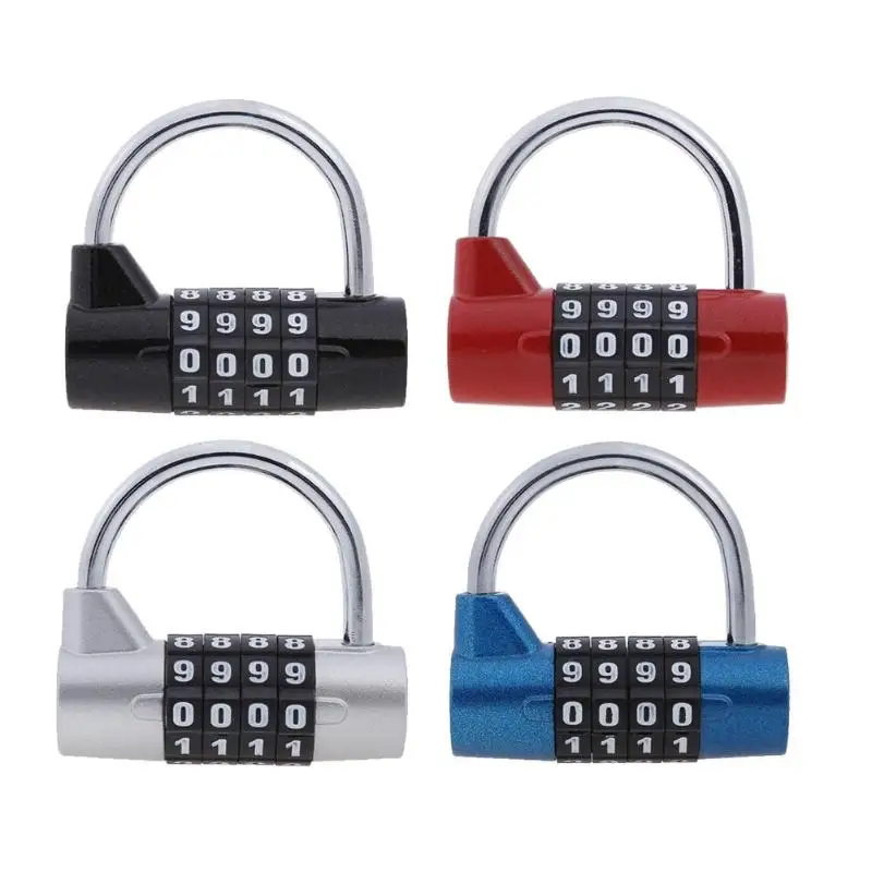 

4 colors Digit Password Safety Lock Wide Shackle Combination Padlock for Gym Locker Drawer Luggage Cabinet Toolbox Door Lock