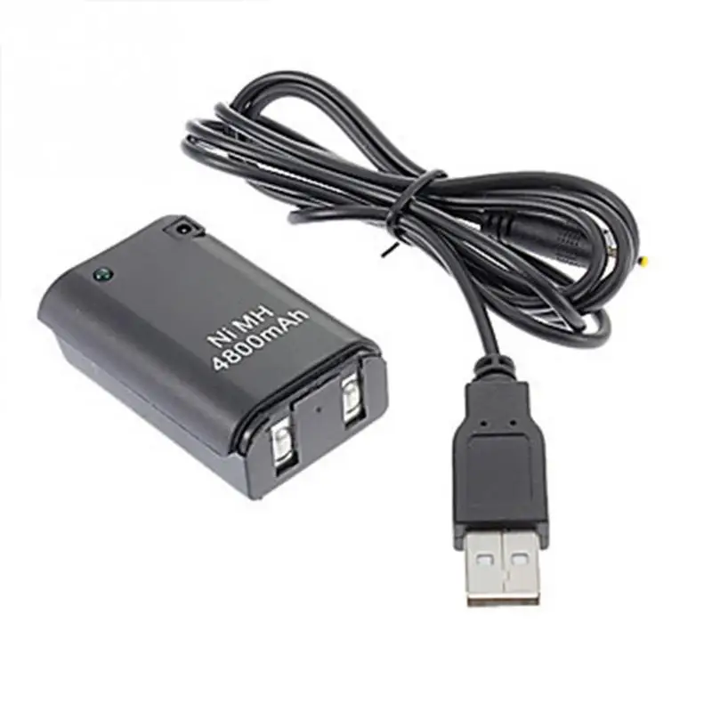 Game Controller Gamepad Charging Sets 4800mAh Battery Pack + USB Charger Black Cable For Xbox