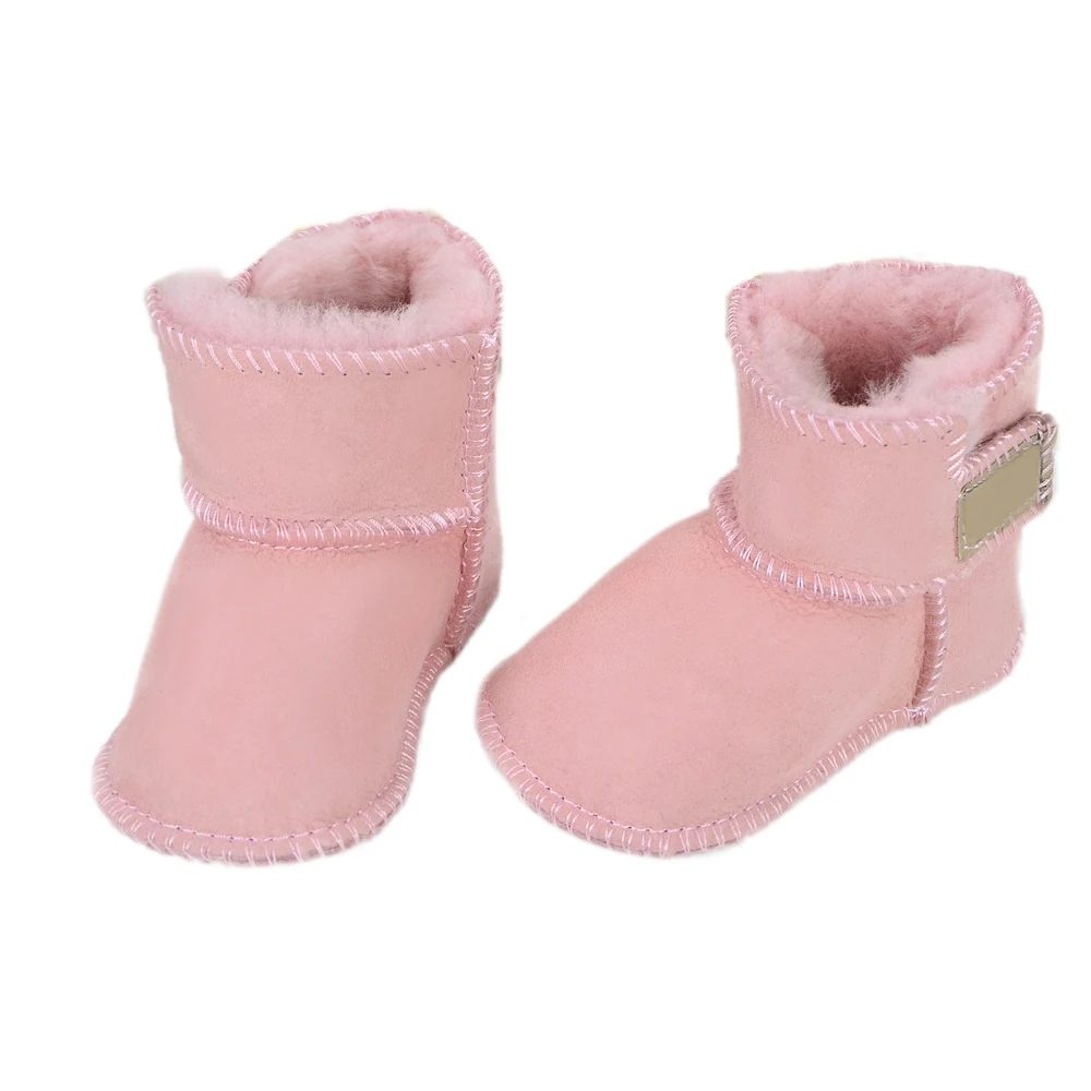 Winter Warm Shoes First Walkers Genuine Leather Sheepskin With Fur Baby