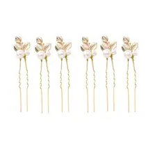 6 шт Свадебная невеста Подружки невесты Клевер искусственная заколка для волос с жемчугом зажим для волос(Золотой