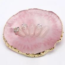 Смола дизайн ногтей палитры лак легко чистить золотой край окраски изысканный агат пластины профессиональная живопись гель