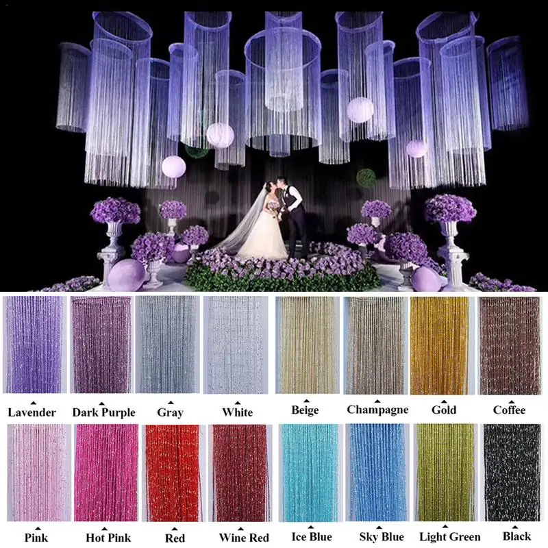 

1m*2m Wedding Backdrop Tinsel Curtain Photo Booth Backdrop Foil Door Curtain Birthday Sequin Backdrop Mermaid Party Decorations