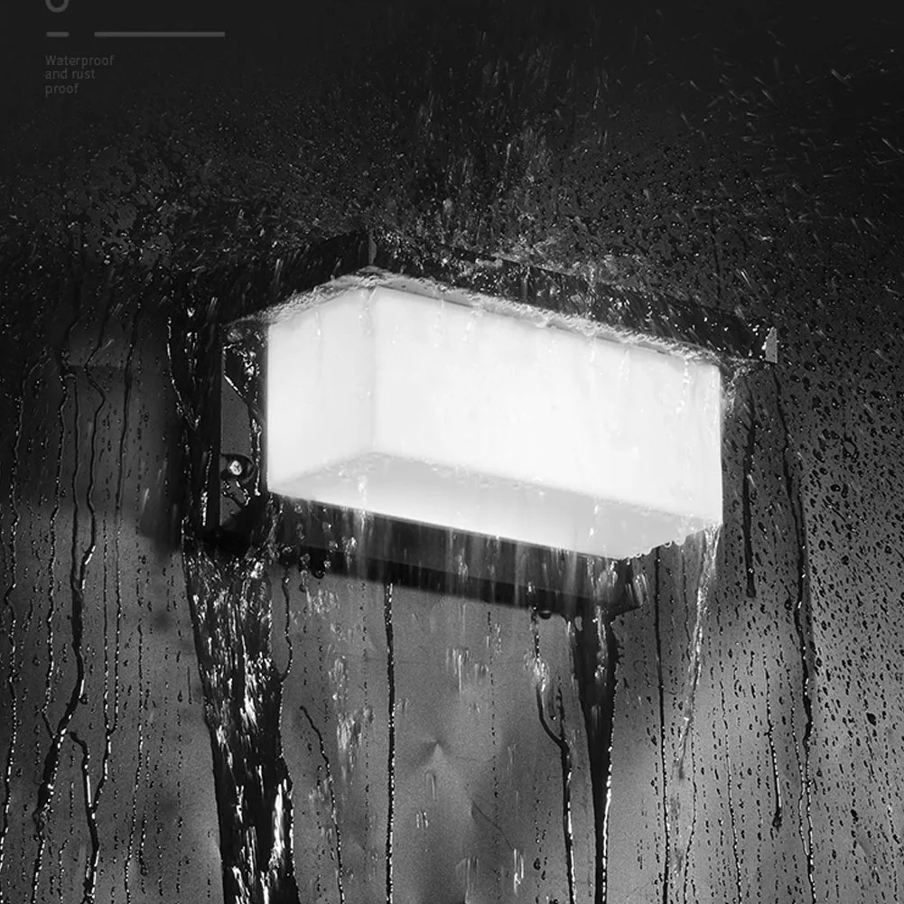 

Porch Radar Garden Motion Sensor Simple Rectangle Waterproof Modern Outdoors LED Light Decorations Home Use Wall Lamp Courtyard