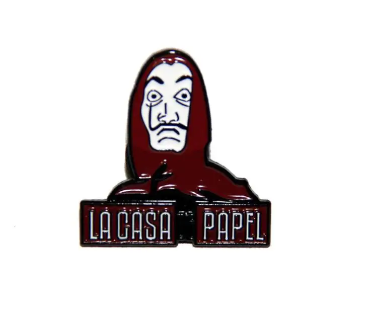 

Banknote house chest face black and white brooch La casa de papel clothing badge