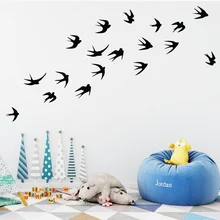 18 шт. 8 см летающая птица Виниловые Настенные стикеры фрески Новогодняя наклейка s на окна ПВХ Животные обои для домашнего декора спальни