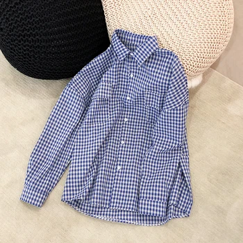 

Summer New Dress Shirt Men Fashion Business Casual Plaid Shirt Man Streetwear Trend Wild Hip Hop Loose Long-sleeved Shirt