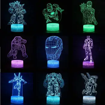 

Avengers Gloves 3D Nightlights LED Changing 3D Novelty Light Creative Desk LED lamp Drop Ship Usb Christmas decorative lights