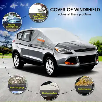 

Car Windscreen Cover with Mirrors Snow Cover Winter Car Windshield Cover Sun Shade Protector L/XL for Van SUVs Trucks RVs