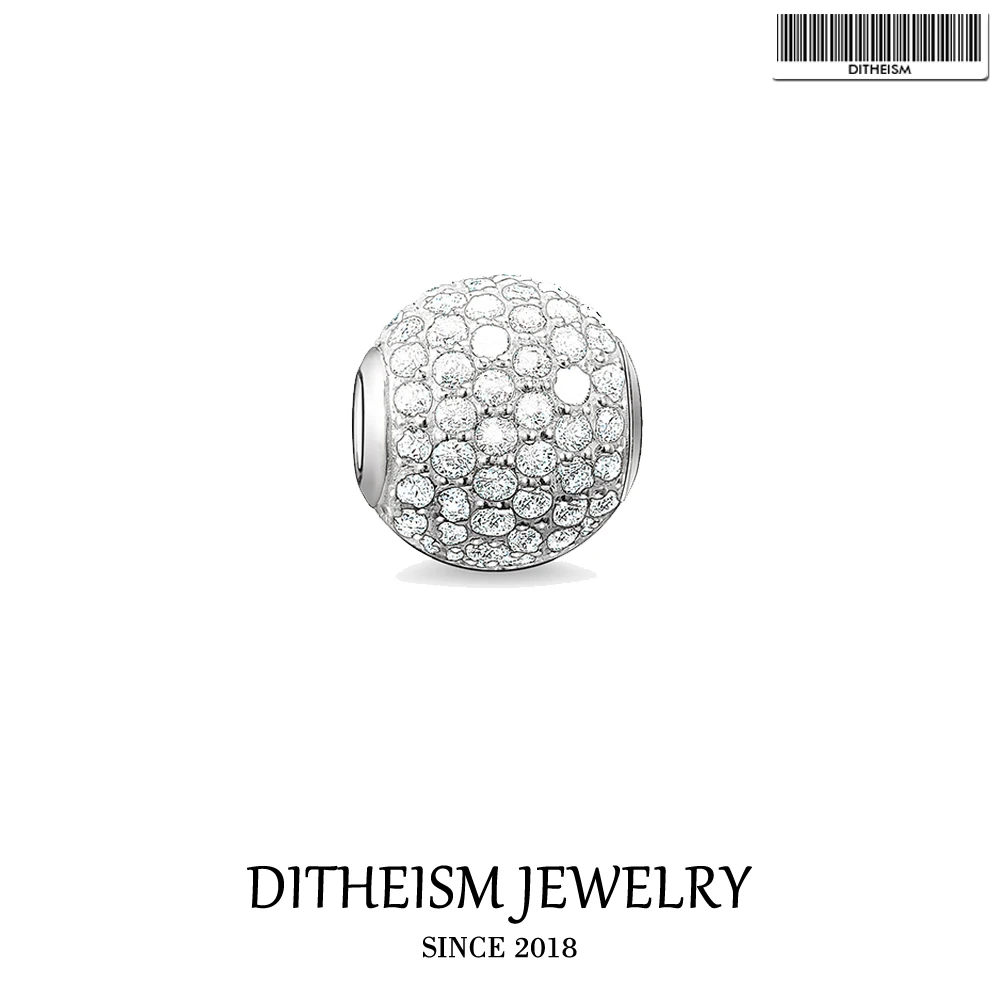 DIY бусины белый CZ Pave Charm 5 мм отверстие 2018 модные ювелирные изделия из