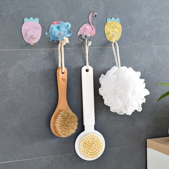 

5pcs Wall Mount Hooks Traceless Removable Cartoon Patterns Bathroom Accessory Wall Hangers Coat Hooks for Living Room