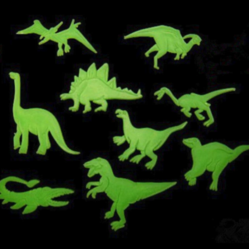 9Pcs Dinosaur Shaped Night Fluorescent Luminous Wall Room PVC Sticker Kid Glow in the Dark Toys 9Pcs Dinosaur Shaped Night Fluorescent Luminous Wall Room PVC Sticker Kid Glow in the Dark Toys
