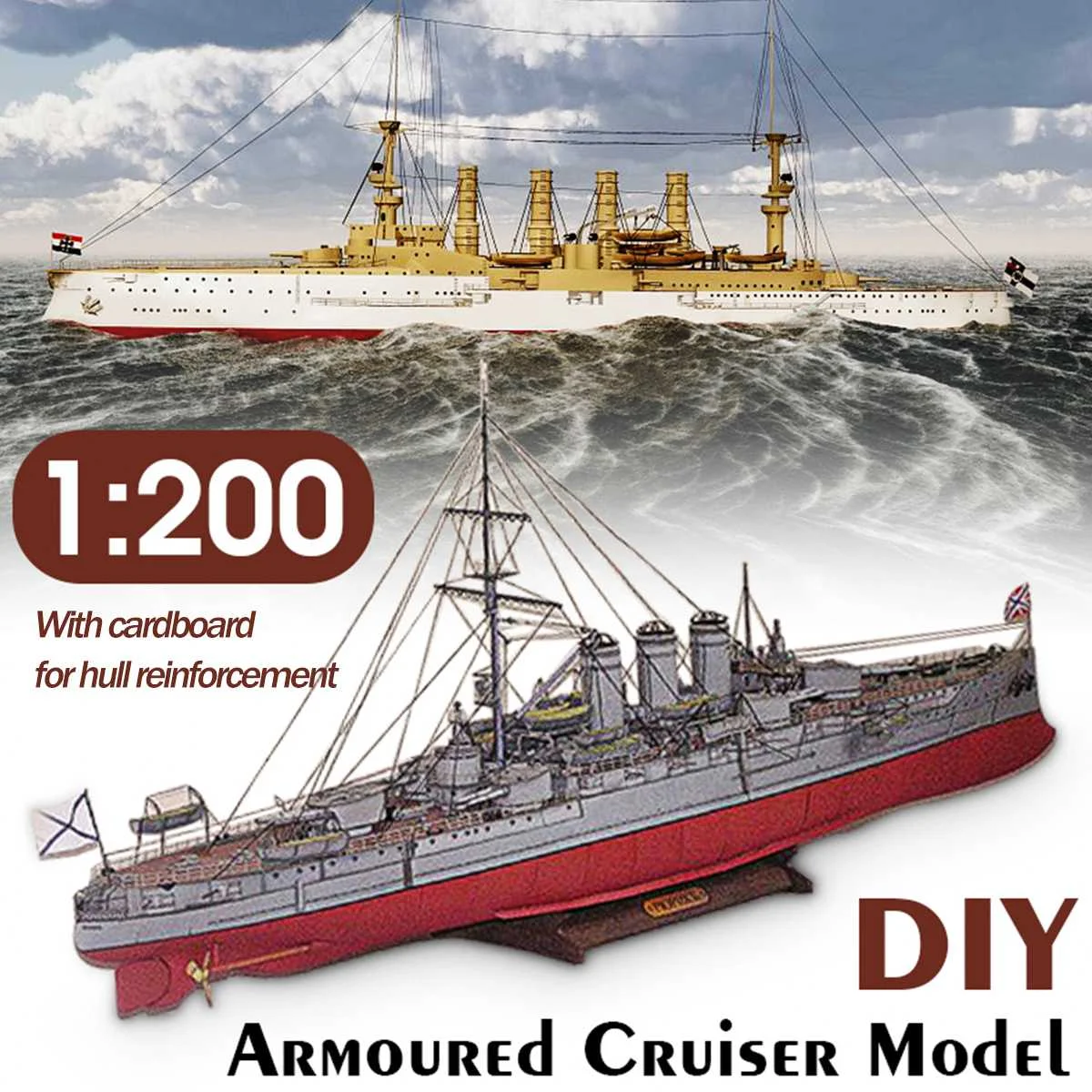 

1:200 DIY Paper Battleship Model Assembly Ship Model Handmade Ship Military Toy High Simulation Children Gifts