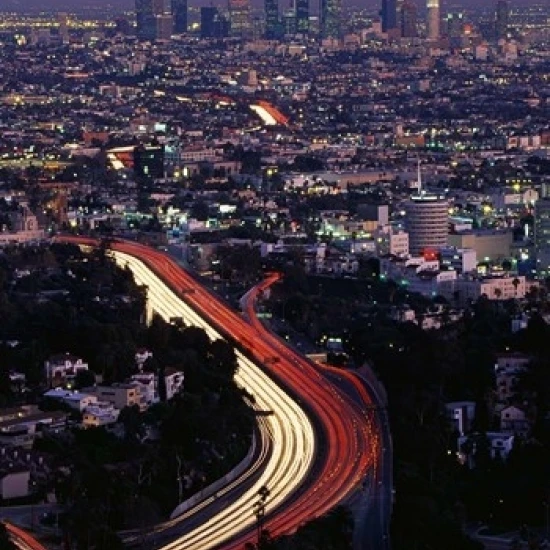 Hollywood Freeway Los Angeles CA постер печать (24x18) | Дом и сад