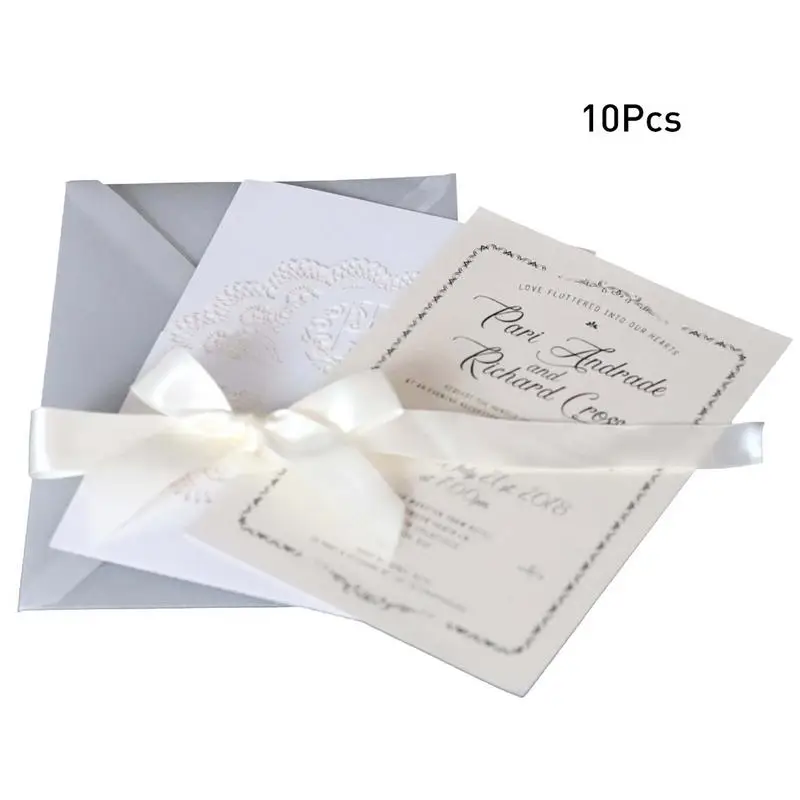  10Pcs Laser Cut Love Bird Wedding Invitations Card Elegant Lace Envelopes Event Party Supplies Wedd - 32963838868