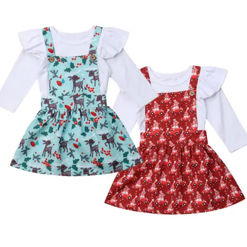2PCS Summer Spring Kids Baby Girl Clothes Tops+Belt Skirt Dress Party Outfits Children Set | Детская одежда и обувь