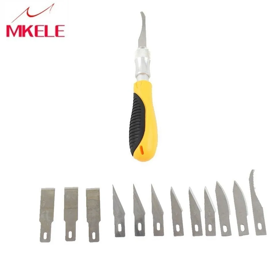 

12Pcs Blades/Set Carving Knife Set Multi-purpose PC Hobby Chisel Woodworking Hand Tools Graver Karambit Cs Go High Quality