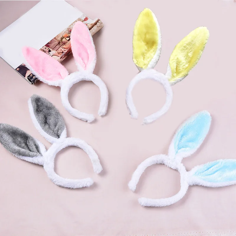 

Sale Kids Party Rabbit Ears Hairband Cute Handmade Plush Headbands For Children Girls headwear Hair Accessoires