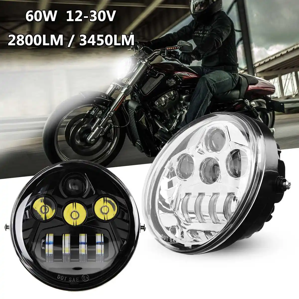 60w Dot Motorcycle Led Front Headlight For Harley For Davidson Vrod V