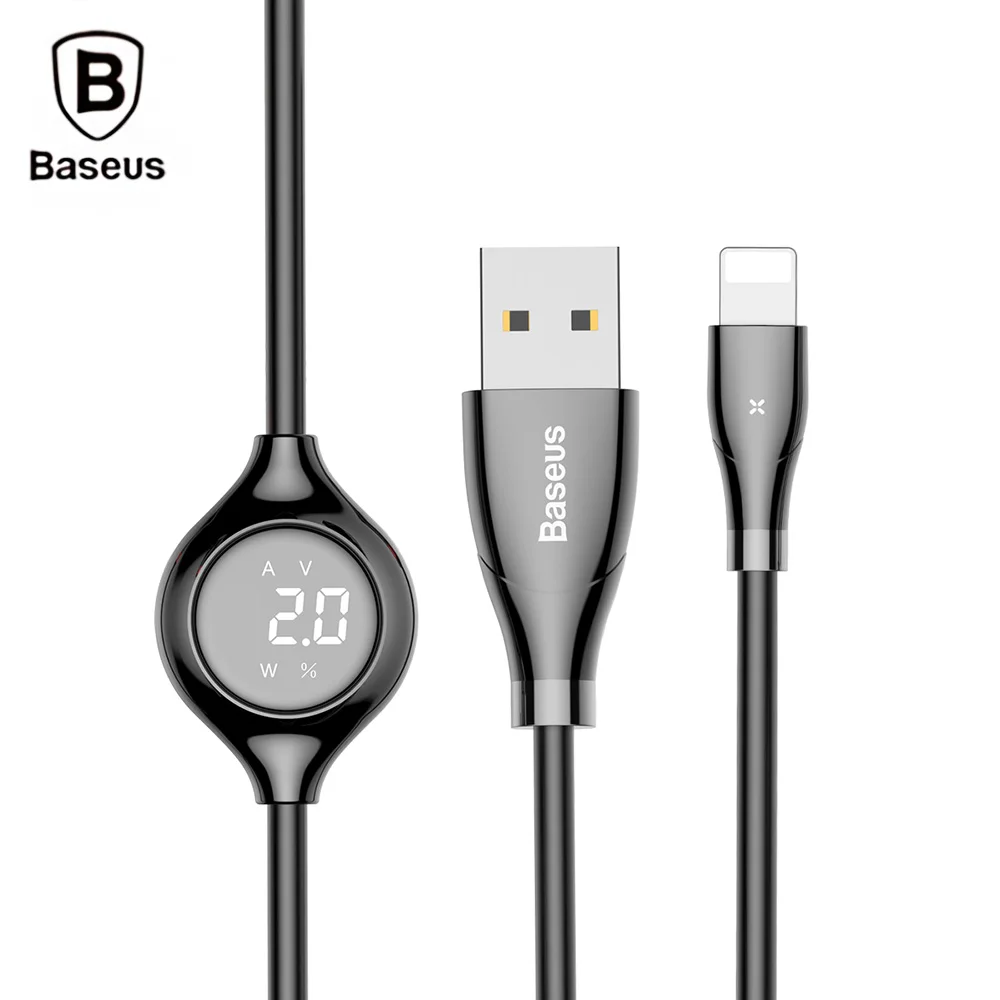 

Baseus Big Eye Digital Display Data Charging Cable 8 Pin 2A 1M Quick Charger 480Mbps with A Digital Display