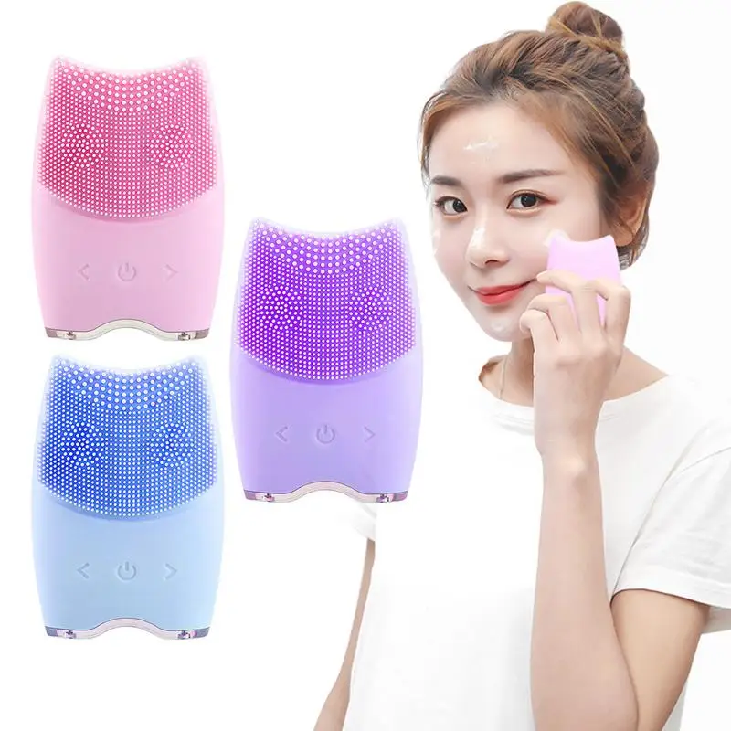 Electric Facial Cleaner Multifunction Massager 6 In 1 Deep Clean Relief Pore Exfoliator Beauty Care Brush Sponge Cleansing Set 2