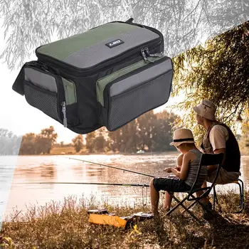 

Bi-Color Square Waterproof Fishing Bag Large Capacity Multifunctional Lure Fishing Tackle Pack Outdoor Shoulder Bag