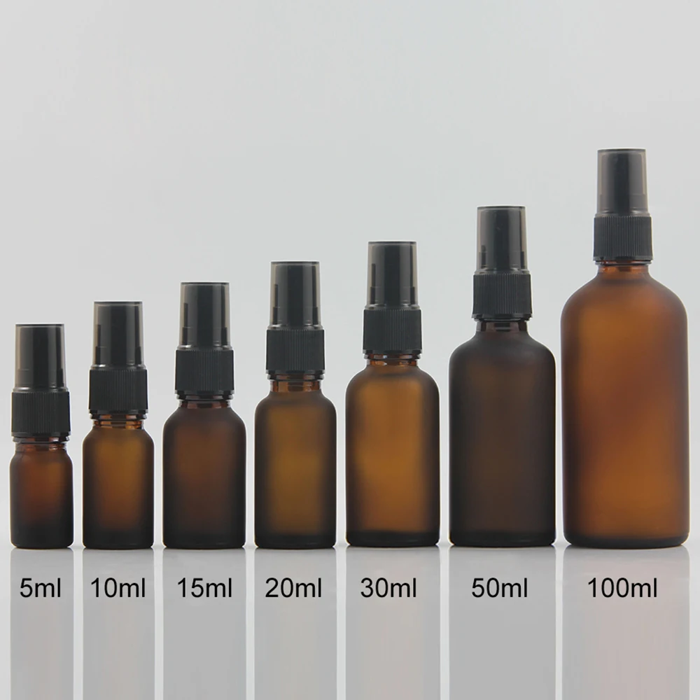 20ml matte brown/amber glass perfume bottle with black mist sprayer empty atomizer container wholesale | Красота и здоровье