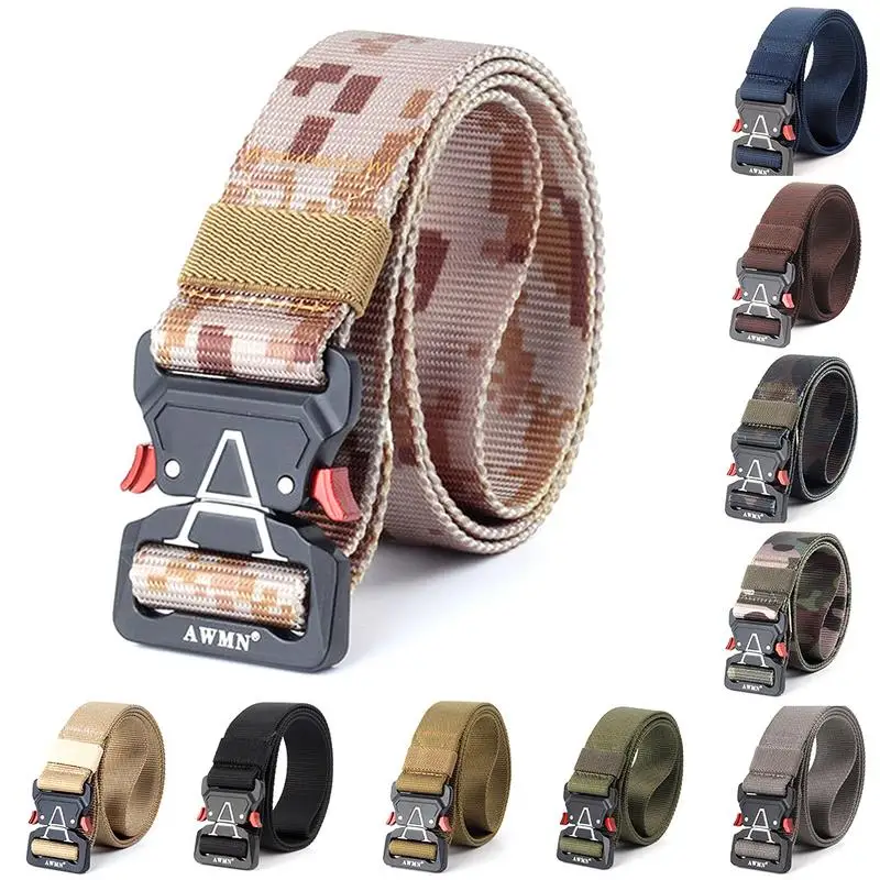 

New Cobra Buckle Tactical Belt 3.8cm High Quality Nylon 125cm Casual Canvas Belt For Men And Women Camouflage Tactical Belt
