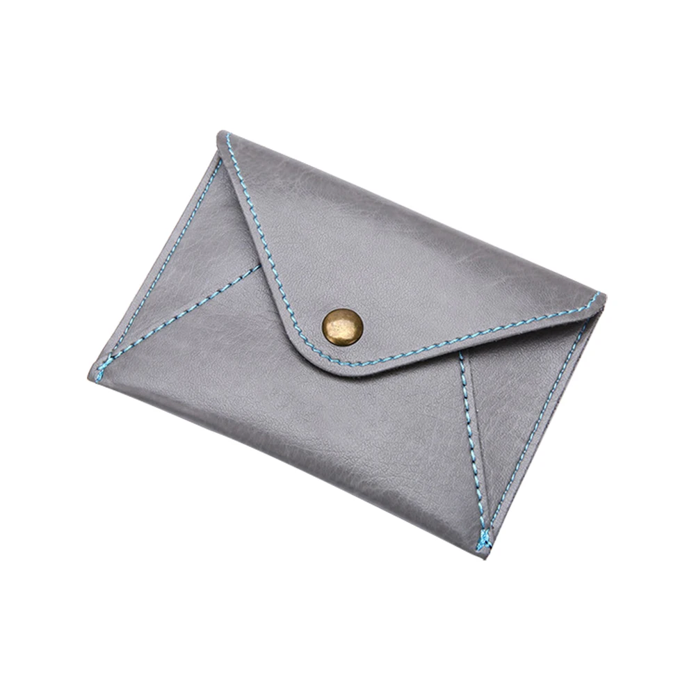 Лаконичная матовая ультратонкая кожаная сумка-конверт для карт унисекс мини-кошелек для монет